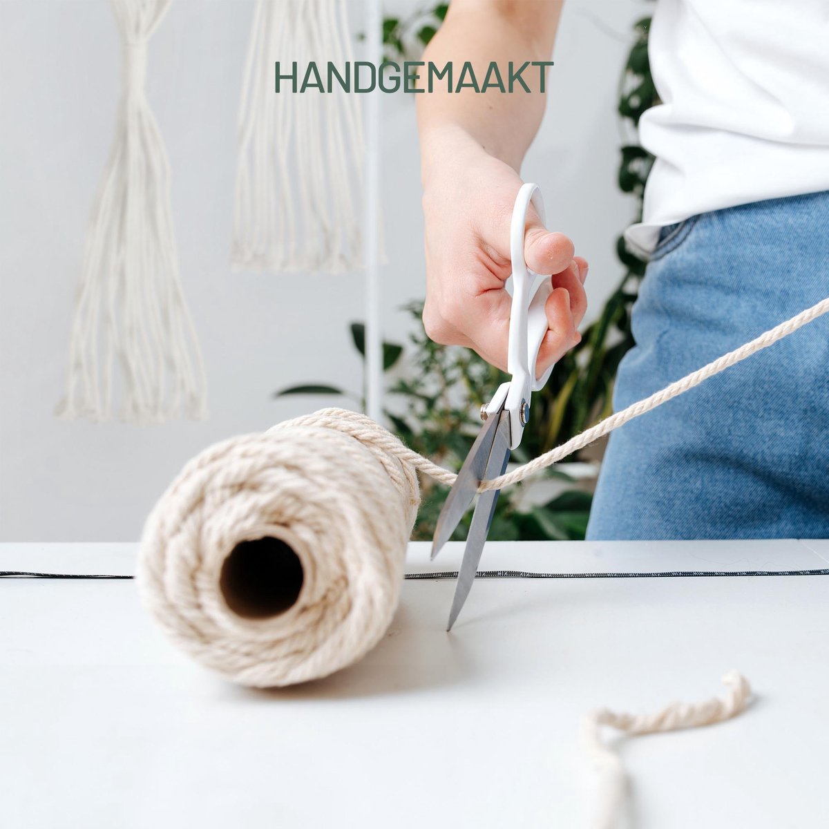  Gadgy Plantenhanger Macramé 3 Stuks - Luxe Gevlochten Touw Katoen - Plantenpot Ophangen - Hangpot