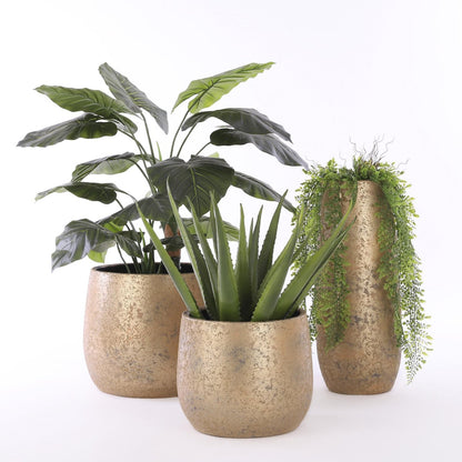  Mica Decorations Clemente Bloempot - H31 X Ø38 Cm - Terracotta - Goud