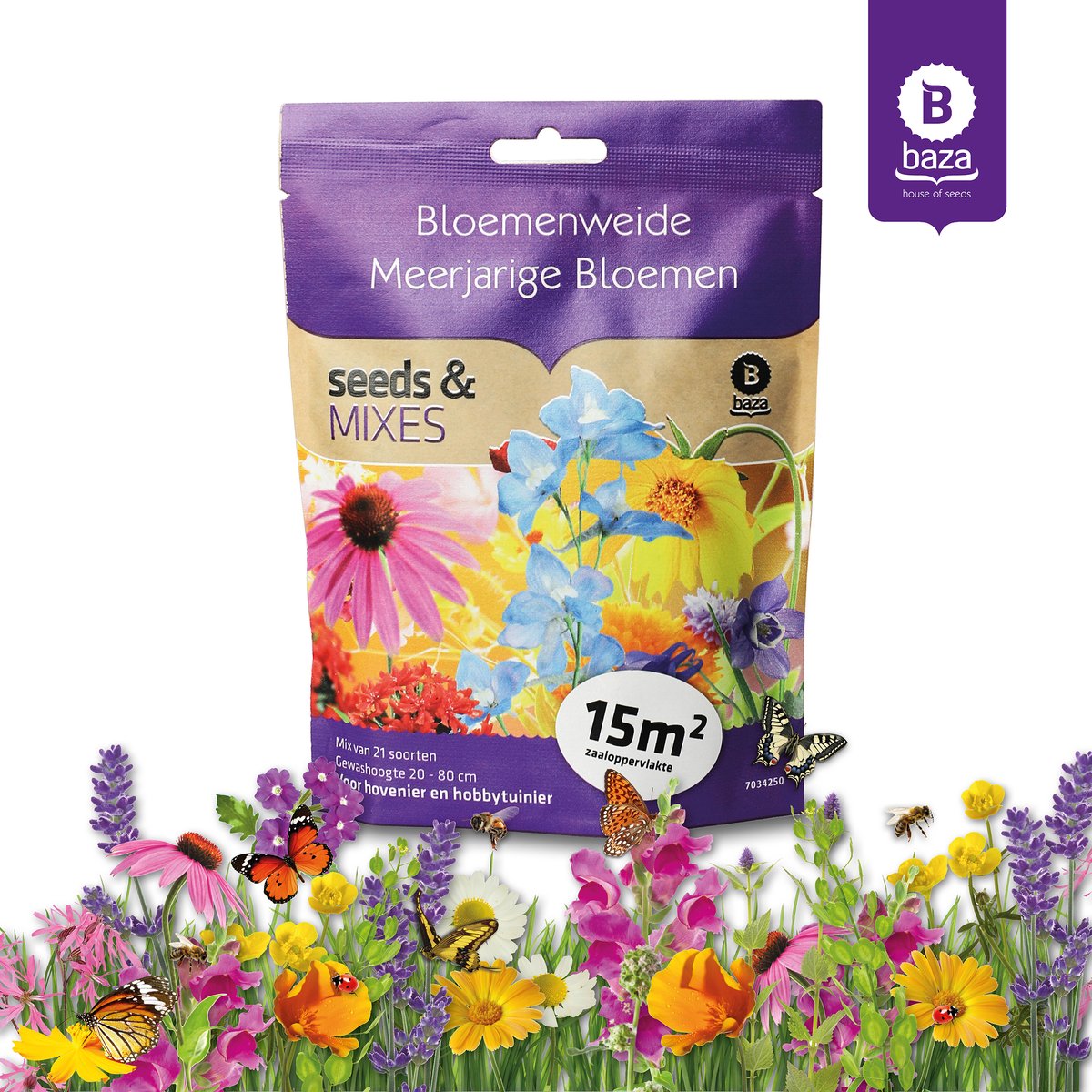  Seeds &amp; Mixes Bloemenweide Zaden Meerjarig En Wilde Bloemen 2 Stuks