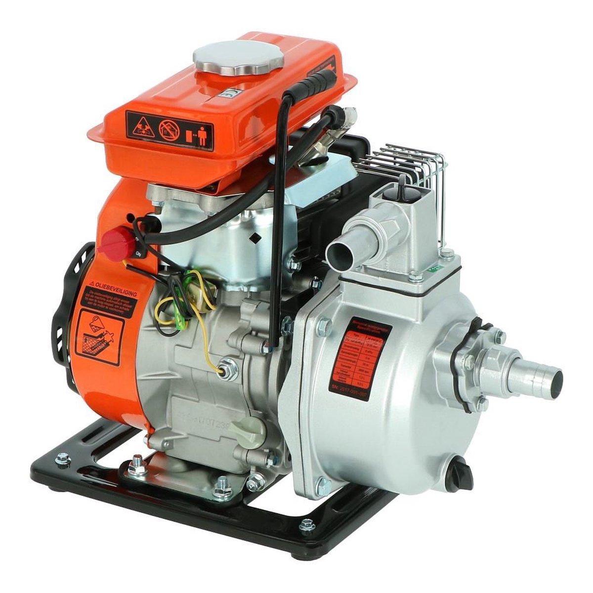  Kibani Waterpomp 8.000 Liter P/uur - 98 Cc / 1.5 PK 4-takt Benzine Motor - 4000 Toeren/Minuut - Doorstroming 8 M³ P/uur - Tuinpomp
