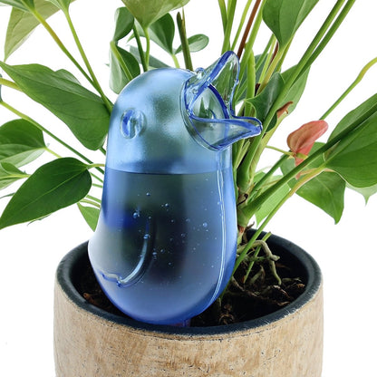  JS Drippy - Waterdruppelaars Set Van 2 Stuks - Druppelaar Vogel - Druppelsysteem Planten - Watergeefsysteem Kamerplanten - Waterbol - Blauw