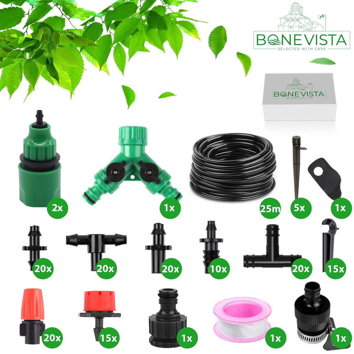  Bone Vista® 155 Stuks Water Druppelslang Irrigatiesysteem Tuin – Bewateringssysteem &amp; Druppelsysteem