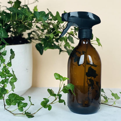  Groeikruid® Plantenspuit | 500 Ml Amber Glas | Met Zwarte Spraykop | Plantensproeier Binnen | Waterverstuiver | Verstuiver | Waterspuit
