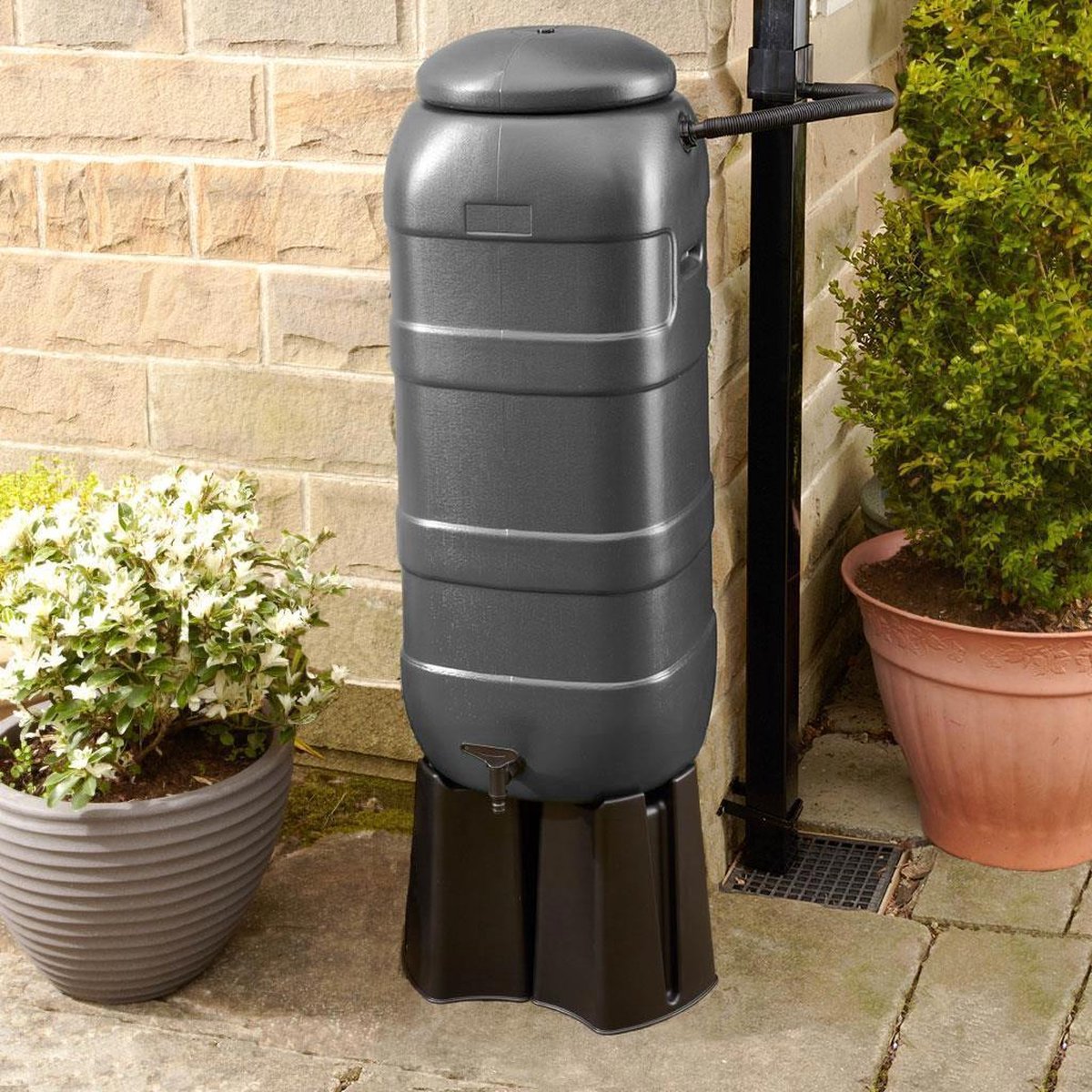  Harcostar Rainsaver Regenton 100 Liter | Plastic Regenwaterton Antraciet