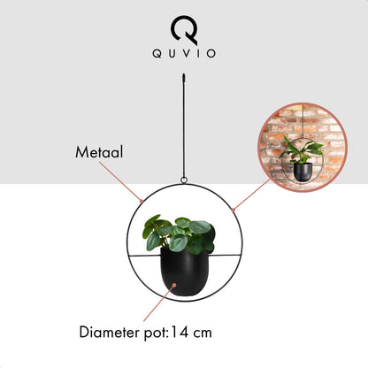  QUVIO Bloempot Hangend / Bloempotten Voor Binnen / Bloempotten / Bloempot Binnen / Bloempot Met Ophanghaak - Metaal