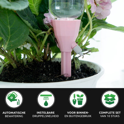 SKYARD® Waterdruppelaar Set Van 10 – Watergeefsysteem Geschikt Binnen (Kamerplanten) En Buiten – Bewateringssysteem Met Instelbare Druppelsnelheid - Irrigatiesysteem - Planten Watergever - Waterbol