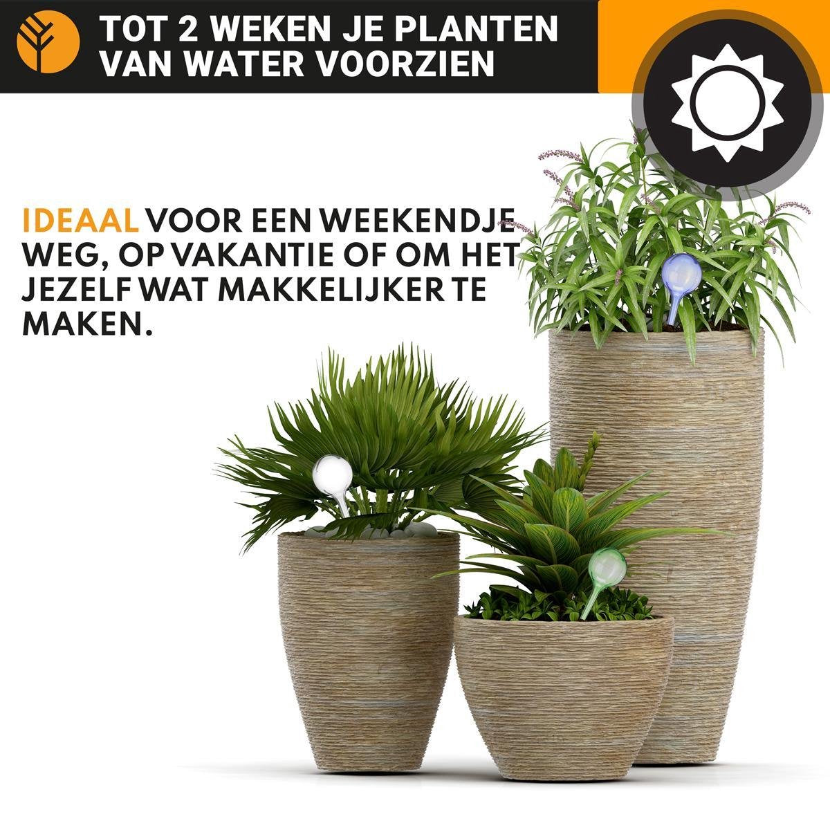  Waterdruppelaar Set Van 6 Stuks Voor Planten Transparant – 27 CM – Automatisch Watergeefsysteem Voor Kamerplanten – Planten Watergever Met Druppelsysteem – Waterbol