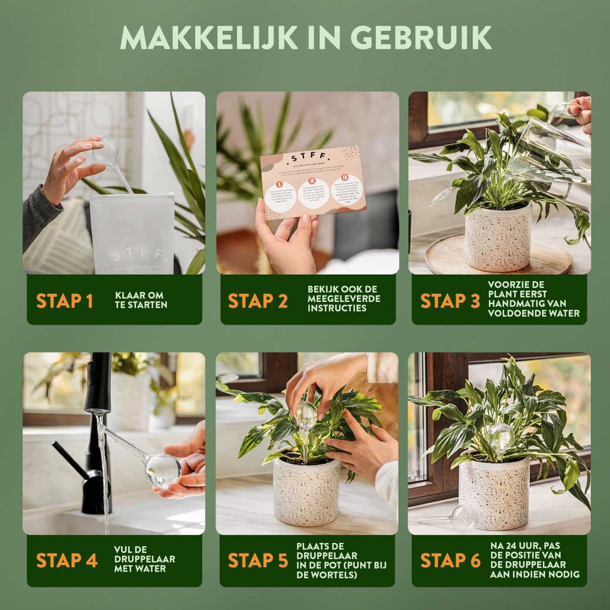  STFF &amp; Co® Waterdruppelaar Voor Planten – Irrigatiesysteem Automatisch Watergeefsysteem – Waterbollen Voor Planten – Bewateringssysteem – 8 Stuks - 5cm