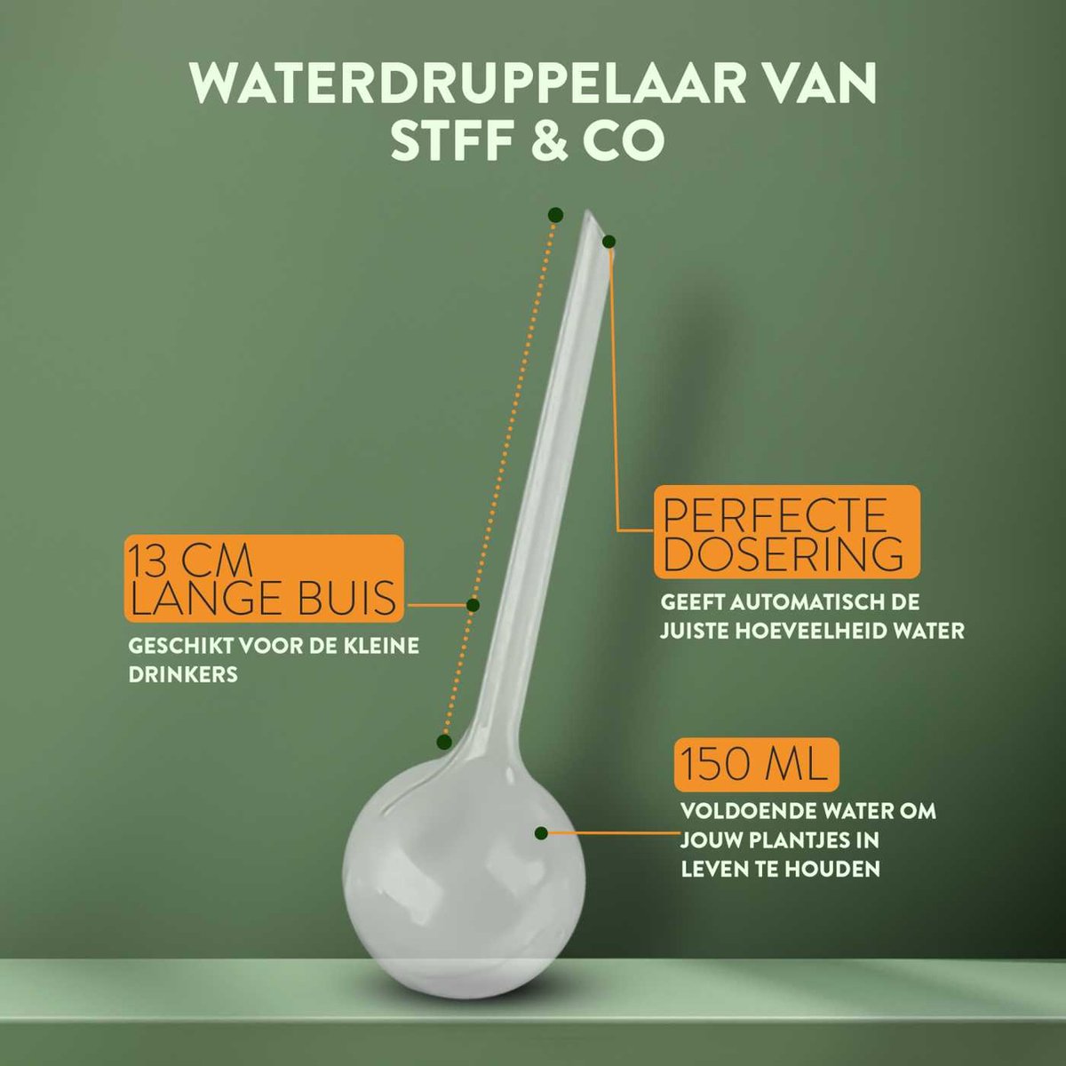  STFF &amp; Co® Waterdruppelaar Voor Planten – Irrigatiesysteem Automatisch Watergeefsysteem – Waterbollen Voor Planten – Bewateringssysteem – 8 Stuks - 5cm