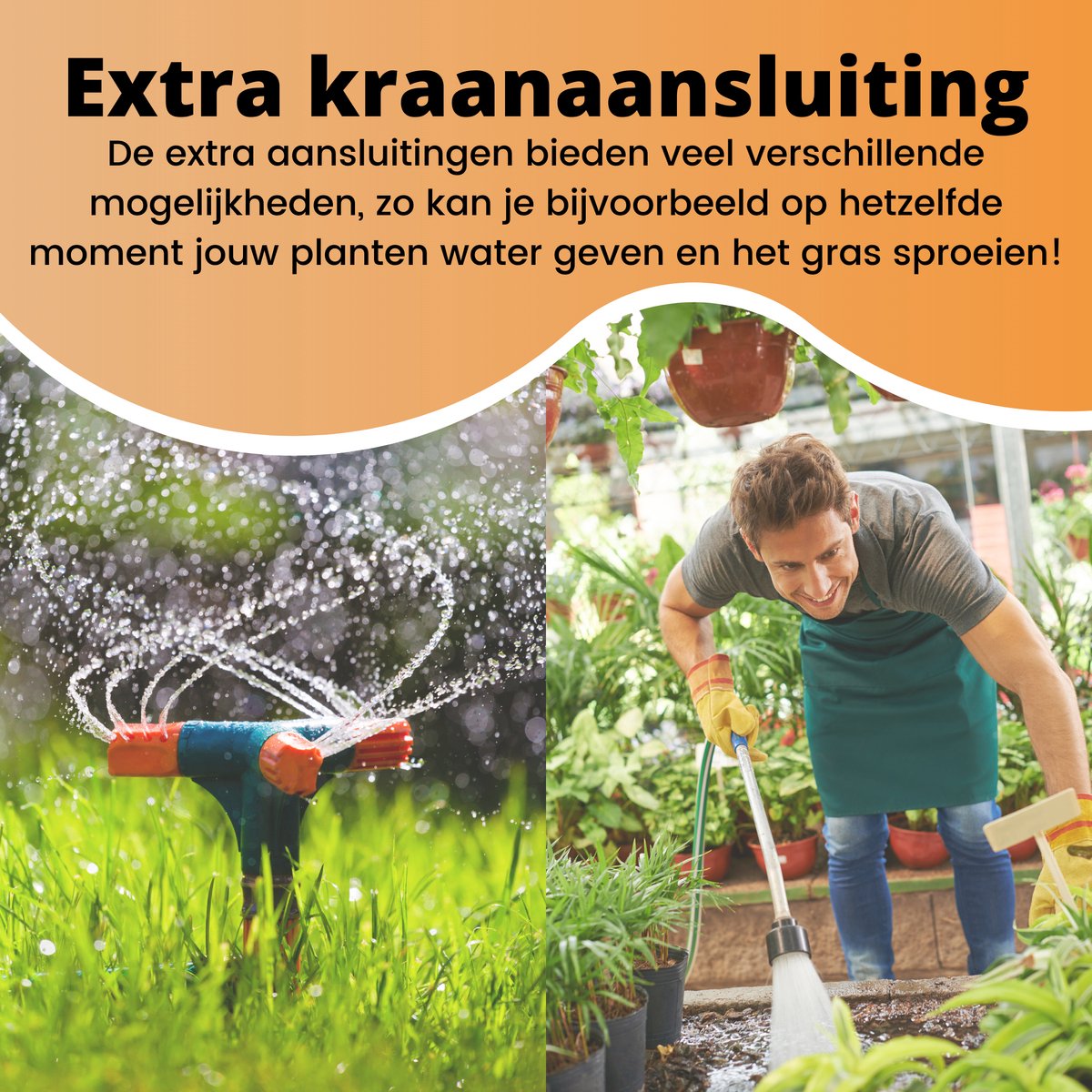  Horvitus Waterverdeler 2 Weg - Y Stuk Kraan Splitter - Voor Europese Kranen - Messing