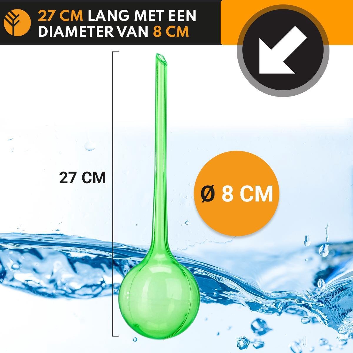  Waterdruppelaar Set Van 6 Stuks Voor Planten – 27 CM – Automatisch Watergeefsysteem Voor Kamerplanten – Planten Watergever Met Druppelsysteem – Waterbol