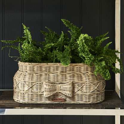  Riviera Maison Bloempot Voor Binnen Naturel - Rustic Rattan Bow Planter Oval