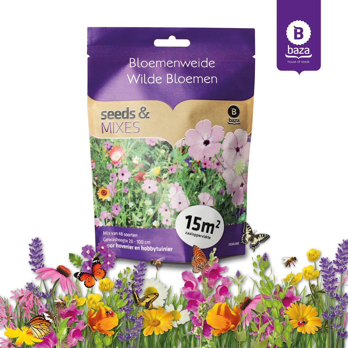  Seeds &amp; Mixes Bloemenweide Zaden Meerjarig En Wilde Bloemen 2 Stuks