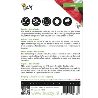  Buzzy Zaden Paprika Yolo Wonder