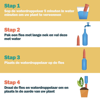 Bloomin Waterdruppelaar Van Terracotta - Waterdruppelaar Voor Planten - Druppelsysteem - Irrigatiesysteem - Watergeefsysteem - Bewateringssysteem - 8 Stuks