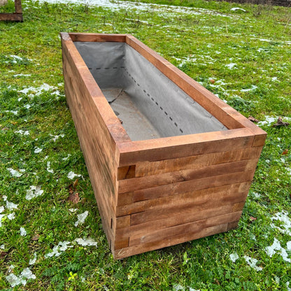 AMISHOUT - Plantenbak Van Balkjes 120x40x40 Cm - Bruin