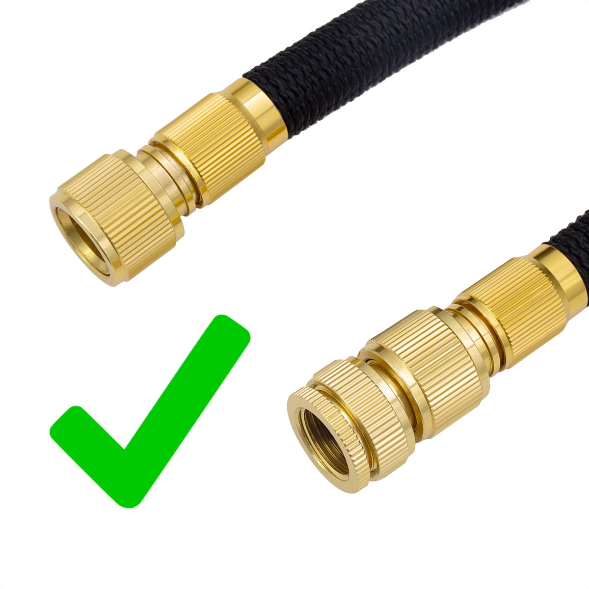  In Round Flexibele Tuinslang – 22,5 Meter – Sproeikop, Tuinslanghouder