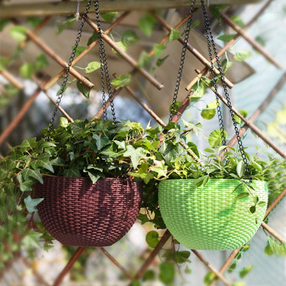  Hangpot Kunststof – Bloempot Hangend – Binnen &amp; Buiten- Plantenhanger –Incl. Afvoerstop – 26 Cm - Zwart