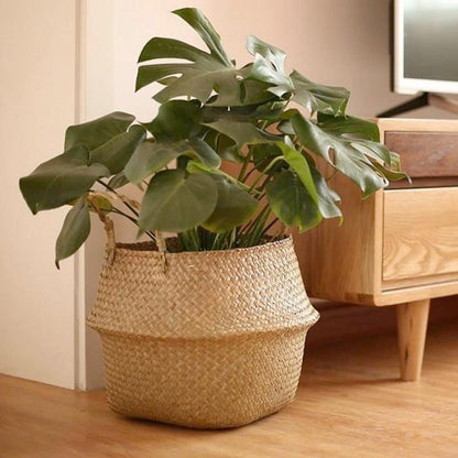  Plantenmand 35x35cm Naturel Extra Groot | Multifunctionele Mand | Handgemaakt | Planten-houder | Planten Accessoires | Planten Mand
