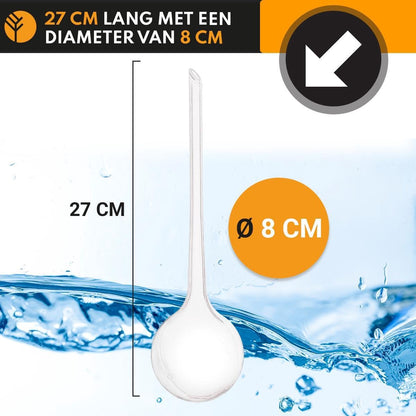  Waterdruppelaar Set Van 6 Stuks Voor Planten Transparant – 27 CM – Automatisch Watergeefsysteem Voor Kamerplanten – Planten Watergever Met Druppelsysteem – Waterbol