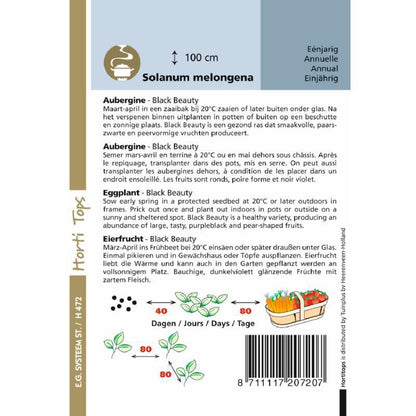  Hortitops Zaden - Aubergine Black Beauty 1 Gram