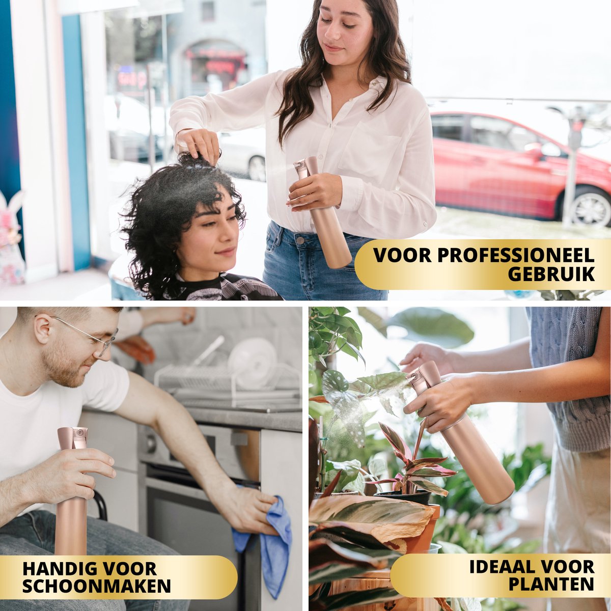 Merkloos BeautyFit - Mist Sprayer Groen - Mist Verstuiver Water- Haarspuit Kapper - Waterspray - Waterverstuiver Haar - Spuitfles Haar - Plantenspuit - 300 Ml