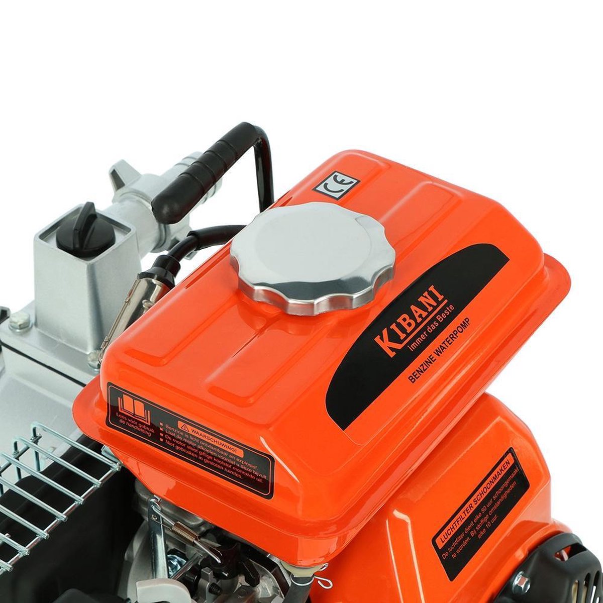  Kibani Waterpomp 8.000 Liter P/uur - 98 Cc / 1.5 PK 4-takt Benzine Motor - 4000 Toeren/Minuut - Doorstroming 8 M³ P/uur - Tuinpomp