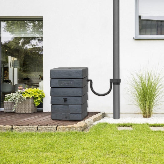  Antraciet Muurtank 168L | Rechthoekige Regenton | Compleet Met Accessoires