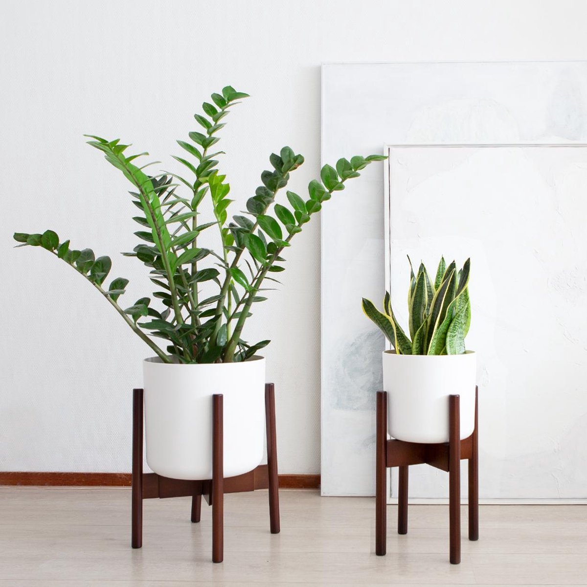  LifeGoods Planten Standaard - Uitschuifbare Bloempothouder - 20 Tot 30 Cm - Donker Bamboe