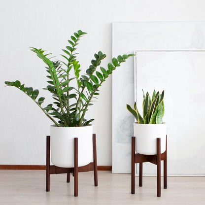  LifeGoods Planten Standaard - Uitschuifbare Bloempothouder - 20 Tot 30 Cm - Donker Bamboe
