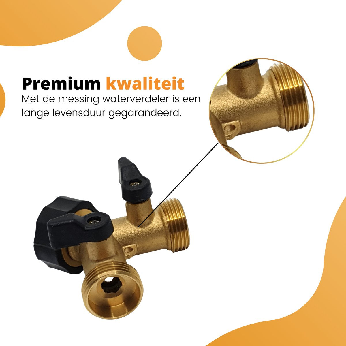  Horvitus Waterverdeler 2 Weg - Y Stuk Kraan Splitter - Voor Europese Kranen - Messing