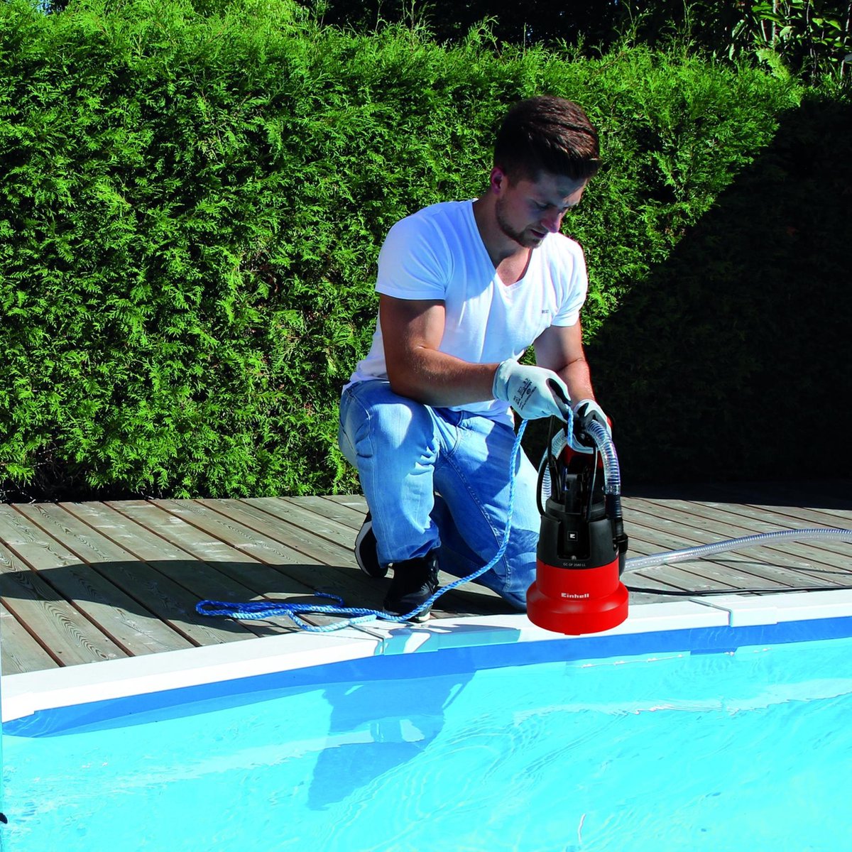  Einhell Dompelpomp GC-SP 3580 LL (350 W - 8000 L/h - 1 Mm Restwater - Traploos Instelbare Vlotterschakelaar - GeÃ¯ntegreerd Terugslagventiel - Draaghandvat - Kabelopwikkeling - Mechanische Afdichting)
