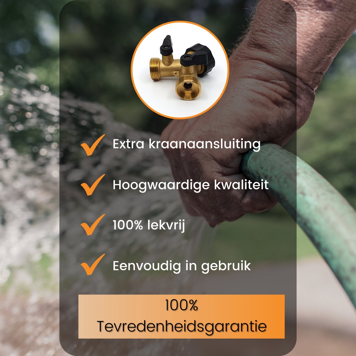  Horvitus Waterverdeler 2 Weg - Y Stuk Kraan Splitter - Voor Europese Kranen - Messing