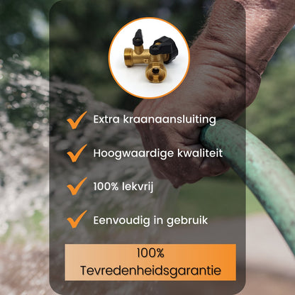  Horvitus Waterverdeler 2 Weg - Y Stuk Kraan Splitter - Voor Europese Kranen - Messing