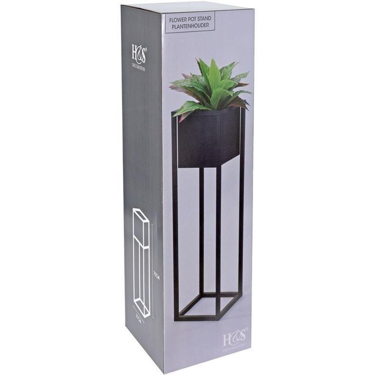  Bloempot - Metaal - Bloemen - Plantenpot - Voor Binnen - Zwart - 70 Cm