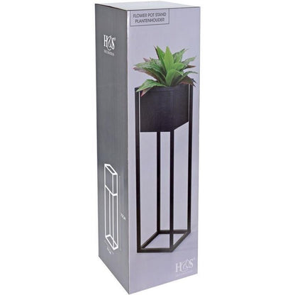  Bloempot - Metaal - Bloemen - Plantenpot - Voor Binnen - Zwart - 70 Cm