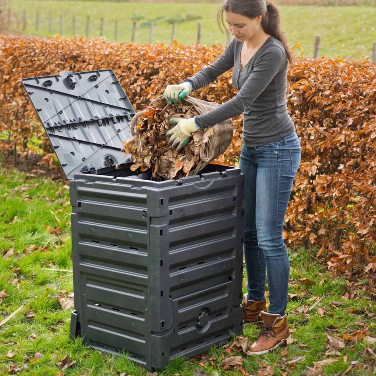  Nature - Compostsilo - H60 X 60 X 90cm - Zwart - 300L