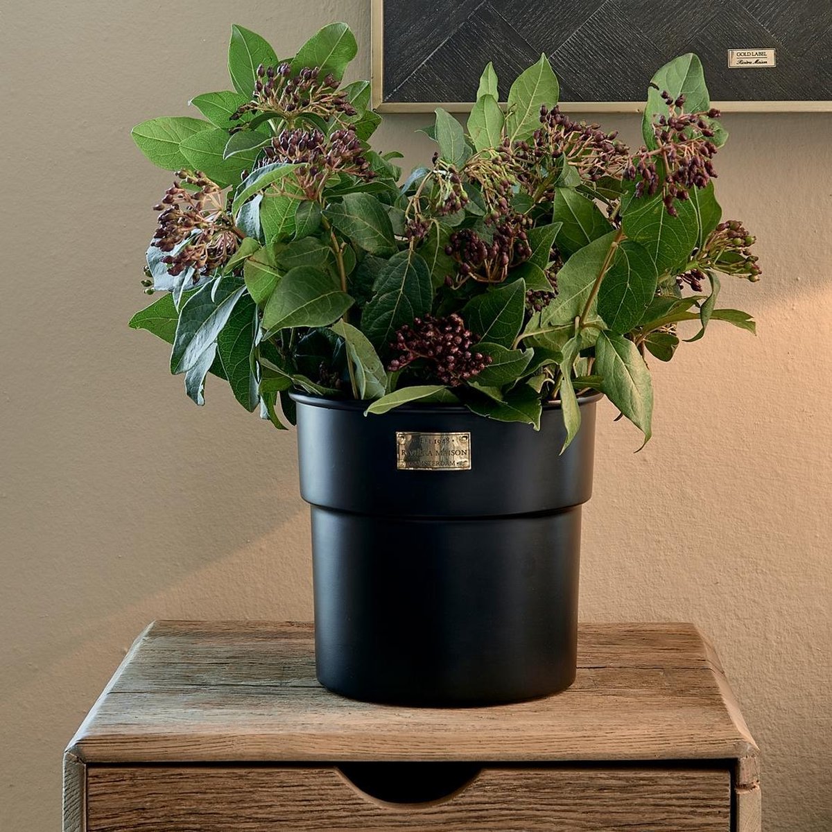  Riviera Maison Bloempot Voor Binnen Zwart - City Loft Flower Pot S