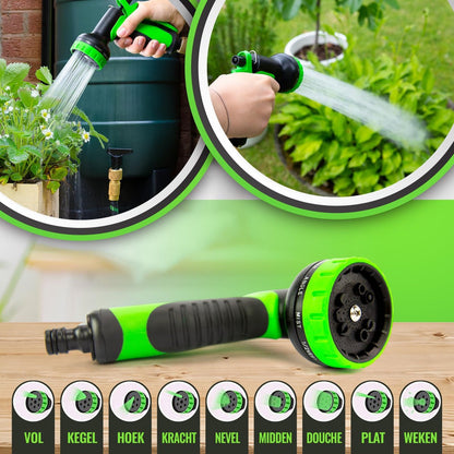  MD-Goods ® Super Sterk Uitrekbare Tuinslang Tot 30 Meter + GRATIS Tas En Koppelstuk - Tuinsproeier - Tuin Besproeien - Waterslang - Sproeikop - Groen - Flexibel Elastisch
