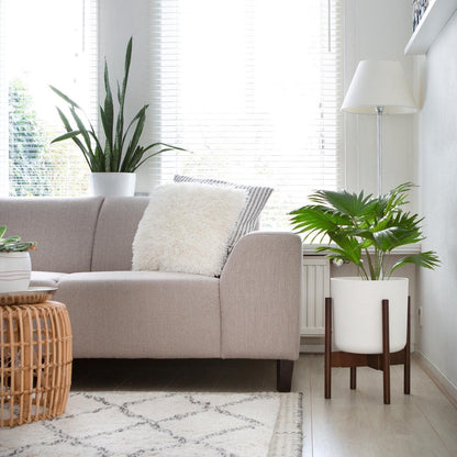  LifeGoods Planten Standaard - Uitschuifbare Bloempothouder - 20 Tot 30 Cm - Donker Bamboe