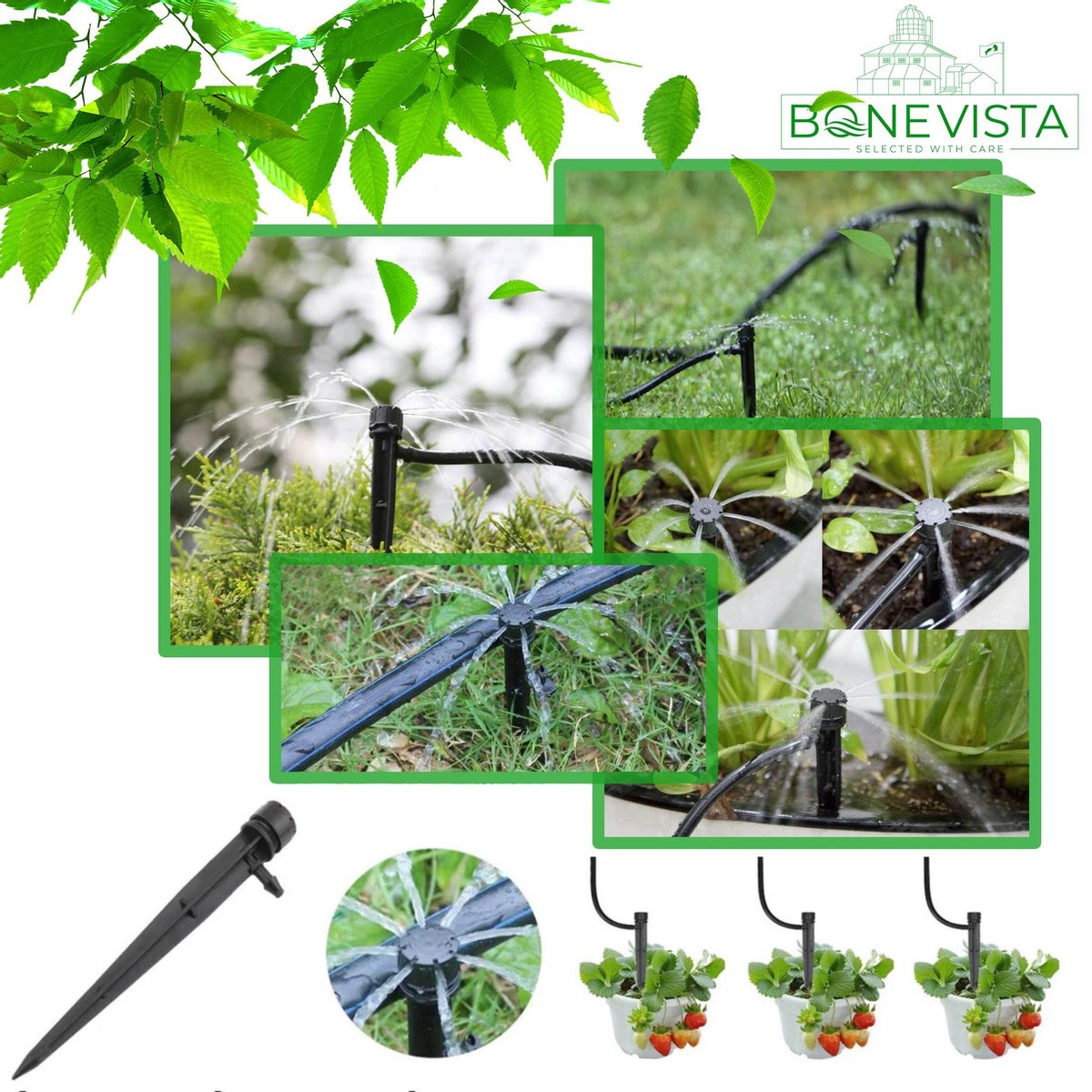  Bone Vista® 155 Stuks Water Druppelslang Irrigatiesysteem Tuin – Bewateringssysteem &amp; Druppelsysteem