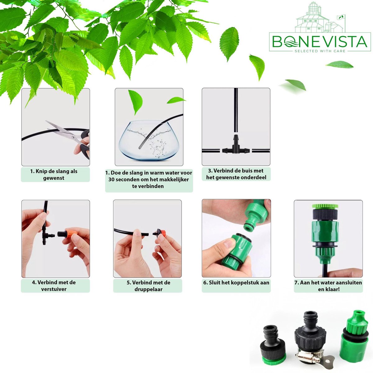  Bone Vista® 155 Stuks Water Druppelslang Irrigatiesysteem Tuin – Bewateringssysteem &amp; Druppelsysteem
