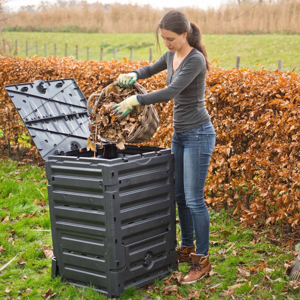  Nature - Compostsilo - H60 X 60 X 90cm - Zwart - 300L
