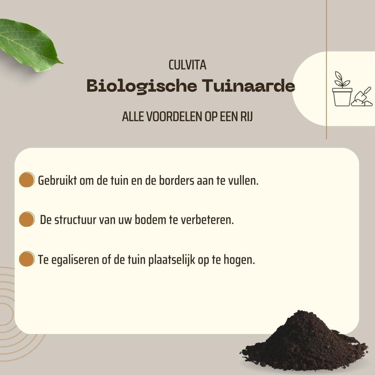  Culvita - Biologische Tuinaarde 40 Liter - Organische Bodemverbeteraar - Stimuleert Het Bodemleven