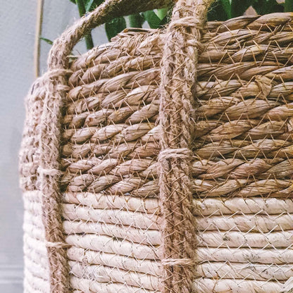 Merkloos Plantenmand 30x22cm Naturel Bruin – Multifunctionele Mand – Handgemaakt – Planten-houder – Planten Accessoires – Planten Mand