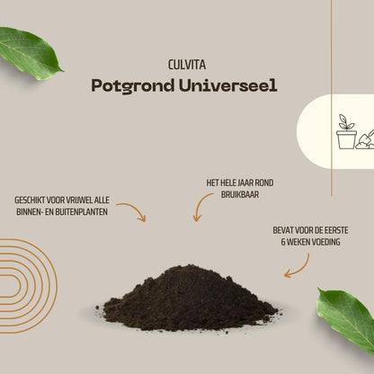  Culvita Universele Potgrond 40 L Inclusief 2 Maanden Plantenvoeding - Universele Potgrond Voor Kamerplanten En Buitenplanten - Potgrond Universeel 40 Liter