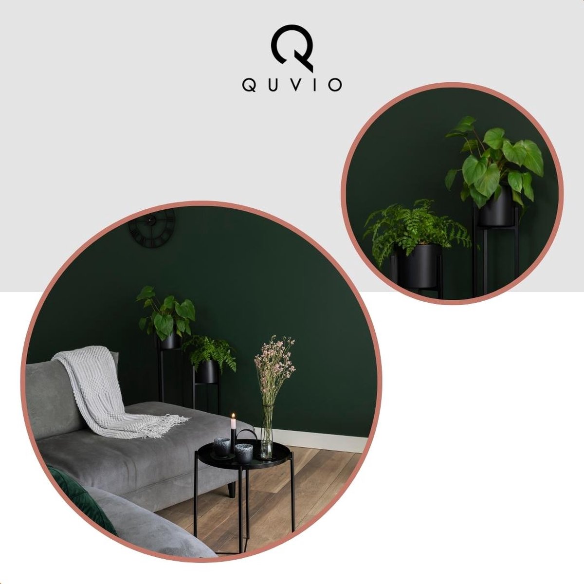  QUVIO Plantenstandaard Binnen - Inclusief Pot - Staande Plantenbak - Metaal - Bloempot - 22 X 22 X 60 Cm - Zwart