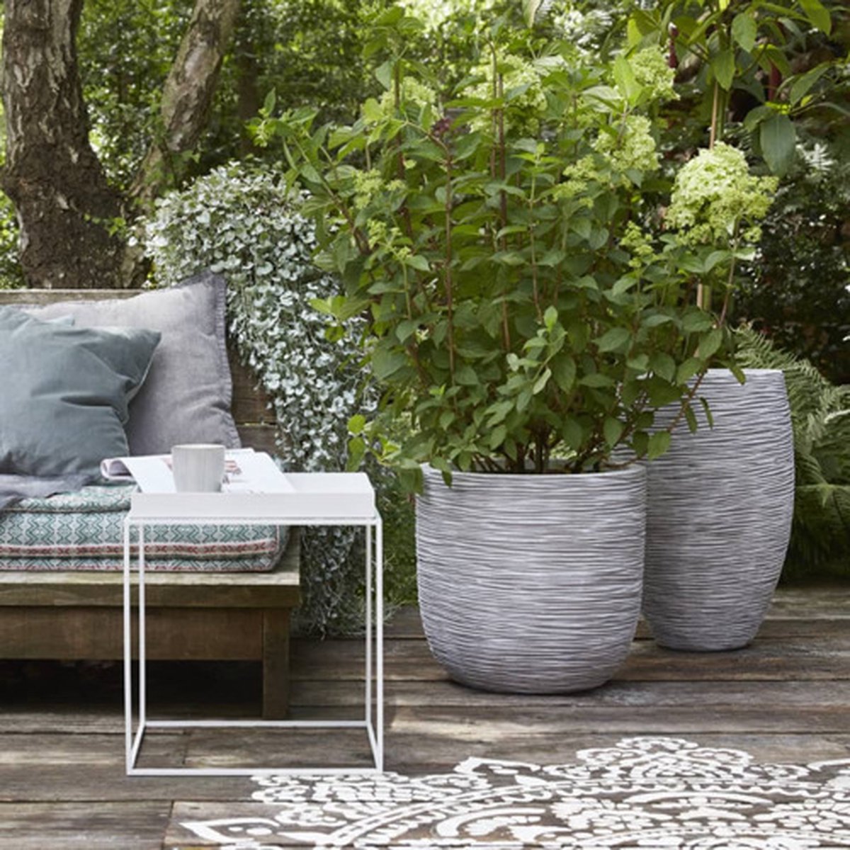  Capi Europe - Vaas Elegant Deluxe Rib NL - 45x72 - Ivoor - Voor Binnen En Buiten - KOFI1138