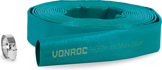  VONROC Dompelpomp Afvoerslang - Persslang - Plat – Universeel - 10m X 32mm