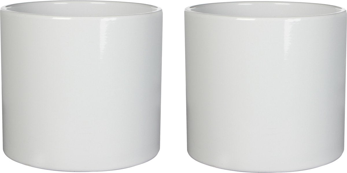  Mica Decorations Era Bloempot - H26 X Ø28 Cm - Wit